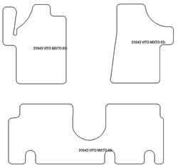 Alfombrillas para Mercedes Vito Mixto 2003-2014 MTM One