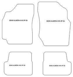 Alfombrillas para Nissan Almera (N16) 3 puertas 2000-2007 MTM One