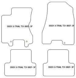 Alfombrillas para Nissan X-Trail II (T31) 06.2007-07.2014 MTM One