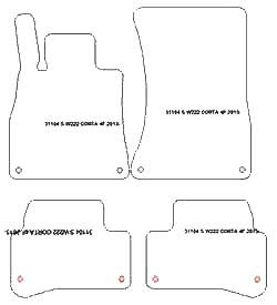 Alfombrillas para Mercedes Clase S (W222) corta 2013-11.2020 MTM One