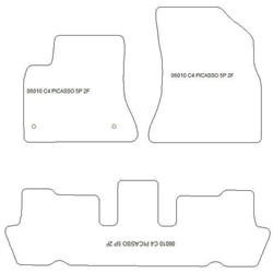 Alfombrillas para Citroen C4 Picasso I 5 asientos 10.2006-06.2013 MTM One