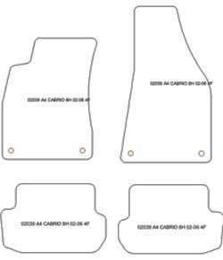 Tappetini per Audi A4 (8H) Cabrio 2002-2006