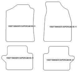 Alfombrillas para Ford Ranger Super cab 03.2005-2011 MTM Plus