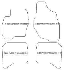 Alfombrillas para Mitsubishi Pajero Pinin largo 1999-2007 MTM Plus