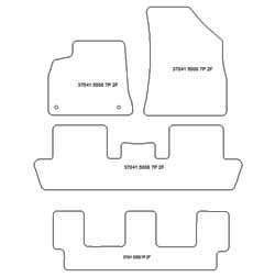 Alfombrillas para Peugeot 5008 I 7 asientos 05.2009-06.2017 MTM Plus