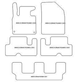 Alfombrillas para Citroen C4 Grand Picasso II / C4 SpaceTourer 7 asientos 09.2013-06.2022 MTM Plus