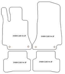 Alfombrillas para Mercedes Clase C (W205) Sedan (tambien Plug-in Hybrid) 03.2014-11.2020 MTM Plus