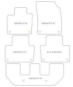 Alfombrillas para Volvo XC90 II 7 asientos (tambien Mild Hybrid / Plug-in Hybrid) 2015- MTM Plus