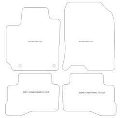 Alfombrillas para Hyundai Kona Hybrid 11.2017-08.2023 MTM Plus