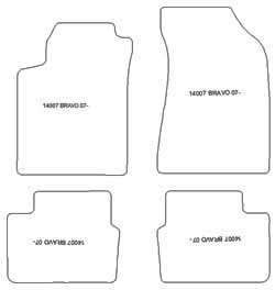 Alfombrillas para Fiat Bravo II (198) 04.2007-2010 MTM Top