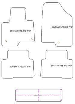 Alfombrillas para Hyundai Santa Fe III (DM) 7 asientos 2012-2019 MTM Top