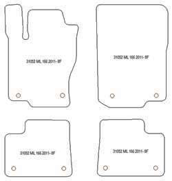 Alfombrillas para Mercedes Clase M (W166) / ML 11.2012-2016 MTM Top