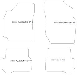 Alfombrillas para Nissan Almera (N16) 5 puertas 2000-2007 MTM Top