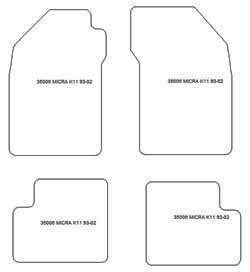 Alfombrillas para Nissan Micra (K11) 1993-2002 MTM Top