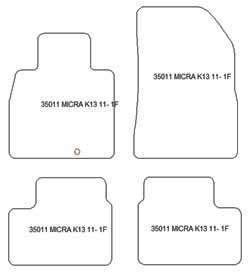 Alfombrillas para Nissan Micra (K13) 2010-02.2017 MTM Top
