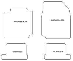 Alfombrillas para Nissan Micra (K12) CC 2002-2010 MTM Top