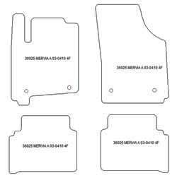 Alfombrillas para Opel Meriva A 02.2003-2010 MTM Top