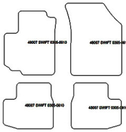 Alfombrillas para Suzuki Swift 03.2005-08.2010 MTM Top