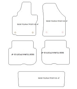 Alfombrillas para Volkswagen Touran (1T) 7 asientos 03.2003-2015 MTM Top