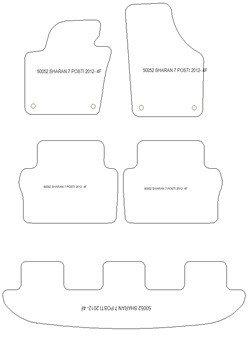 Alfombrillas para Volkswagen Sharan II 7 asientos 09.2010-03.2022 MTM Top